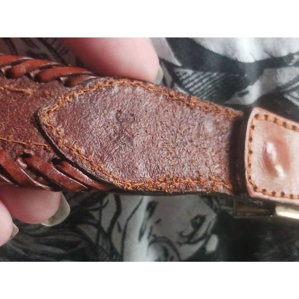 Vintage LL Bean beaded women's leather belt 39 inch total length - Picture 9 of 11